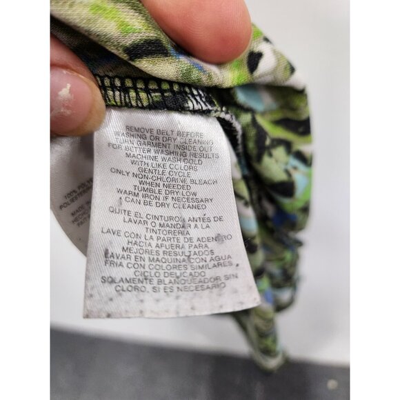 Jones New York Collection Womens Midi Dress Sz 0X Green Printed Sleeveless BOHO - Picture 6 of 8